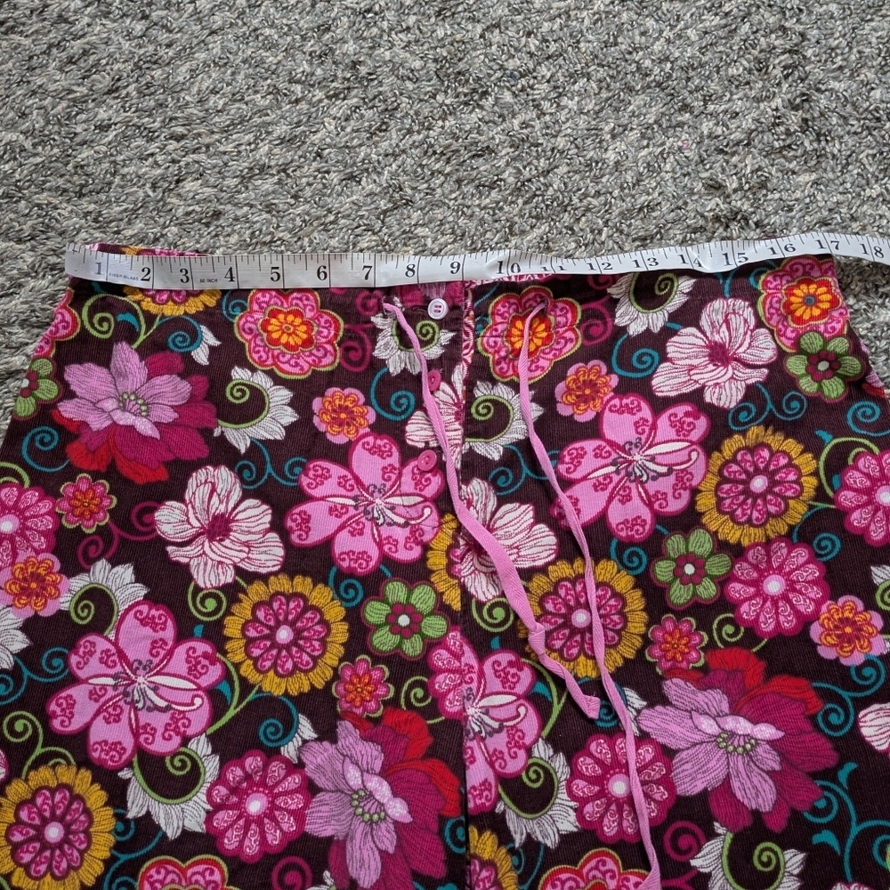 Vera Bradley Pink Purple Floral Corduroy Lounge Pajama Pant M - Picture 9 of 9